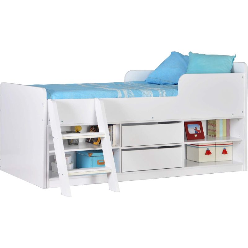 White Low Sleeper Cabin Bed with Storage - Felix - Seconique - Image 2