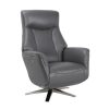 Charcoal Grey Swivel Recliner Chair - Houston