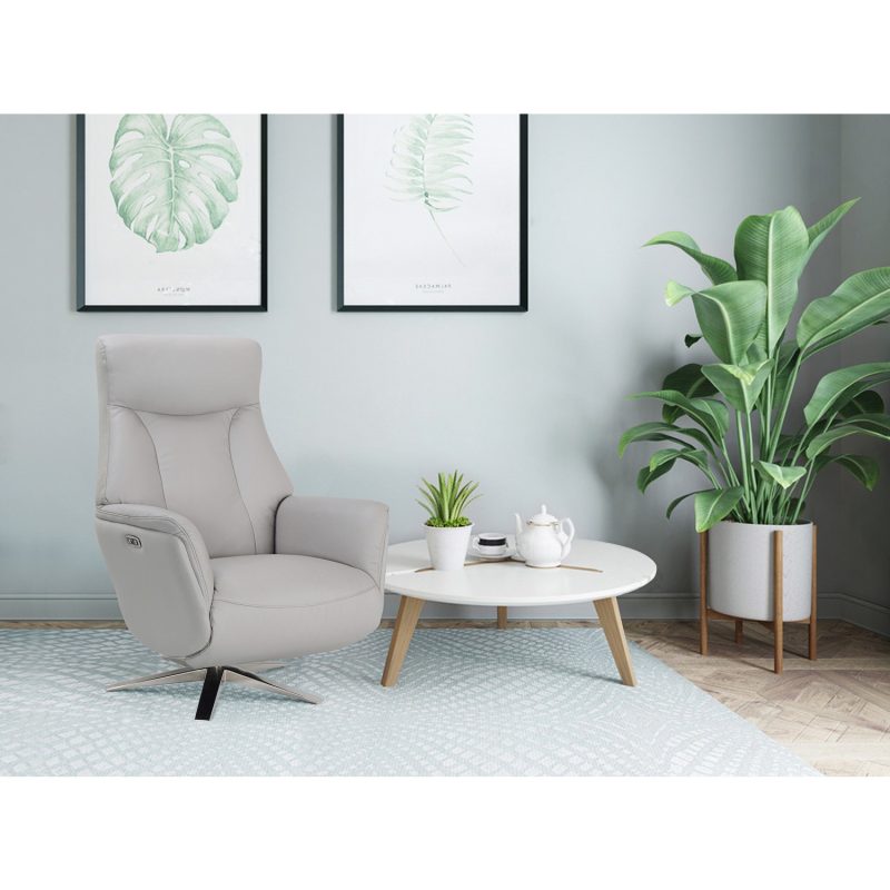 Grey Swivel Recliner Chair - Houston