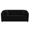Black Velvet 3 Seater Curved Tub Sofa - Monroe - Image 2