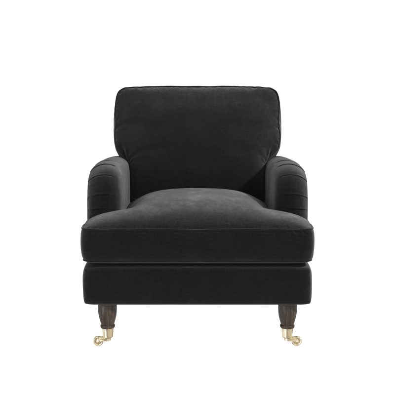 Charcoal Grey Velvet Armchair - Payton