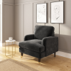 Charcoal Grey Velvet Armchair - Payton - Image 3