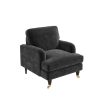 Charcoal Grey Velvet Armchair - Payton - Image 5