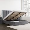 Grey Velvet Super King Size Ottoman Bed with High Headboard - Aaliyah - Image 2