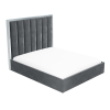 Grey Velvet Super King Size Ottoman Bed with High Headboard - Aaliyah - Image 4