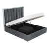 Grey Velvet Super King Size Ottoman Bed with High Headboard - Aaliyah - Image 5