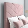 Pink Velvet Double Bed Frame with High Headboard - Aaliyah - Image 2