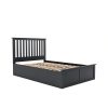 Dark Grey Wooden Small Double Ottoman Bed - Anderson - Image 4
