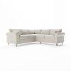 High Back 4 Seater Corner Sofa in Beige Woven Fabric - Aoife - Image 4