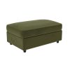 Olive Green Velvet Footstool - August - Image 3