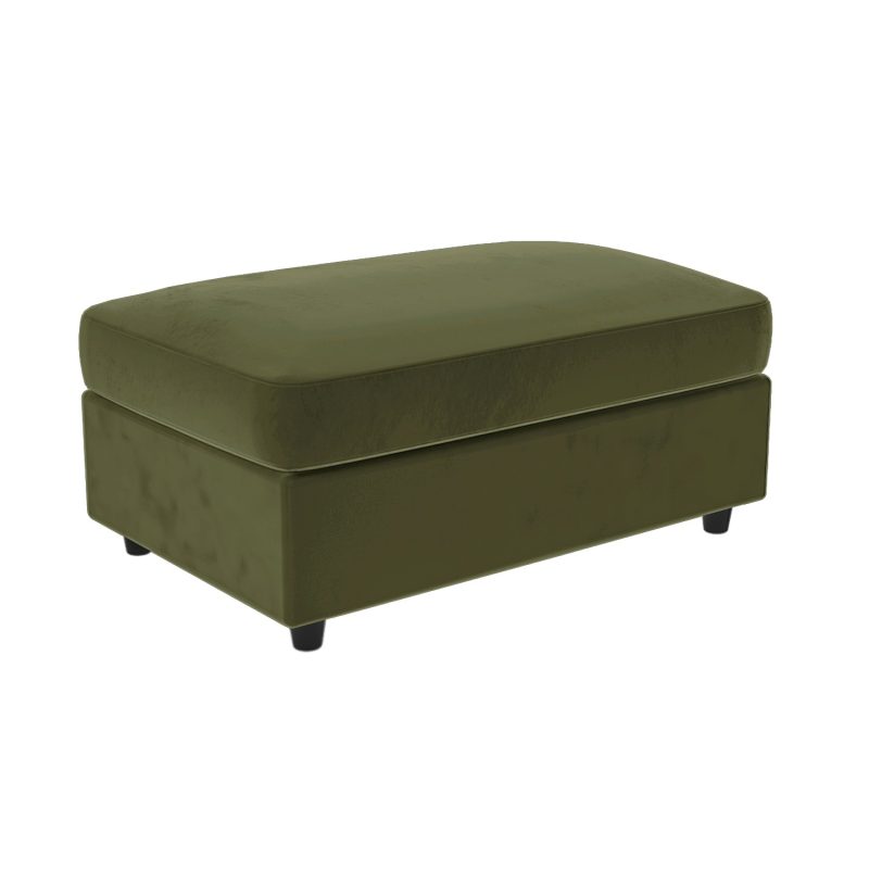 Olive Green Velvet Footstool - August - Image 3