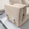 4 Seater Corner Sofa Bed with Storage in Soft Cream Chenille Fabric - Right Hand Facing - Boe - Image 5