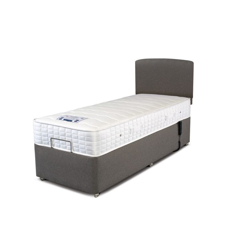 Single Adjustable Divan Bed in Grey with Hybrid Mattress - Ashford - Sleepeezee - Image 2