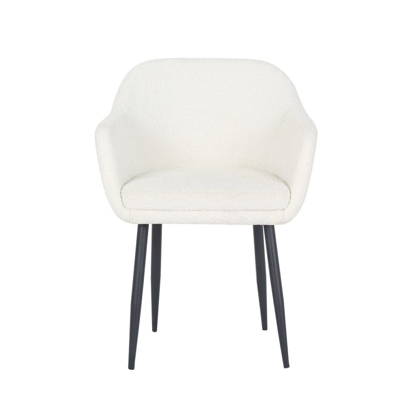 Set of 4 Cream Boucle Tub Dining Chairs - Ally - Image 3