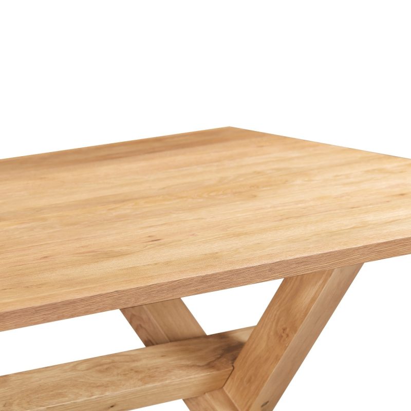 Oak Cross Leg Dining Table with 8 Oak Dining Chairs - Anders - Image 5
