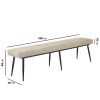 Extendable Grey Marble Dining Table with 2 Beige Dining Chairs and 2 Matching Benches - Camilla - Image 4