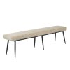 Extendable Grey Marble Dining Table with 2 Beige Dining Chairs and 2 Matching Benches - Camilla - Image 6