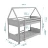 Coco House Kids Bunk Bed Light Grey + 2 Mattresses - Image 2