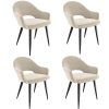 Set of 4 Beige Fabric Dining Armchairs - Colbie