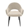 Set of 4 Beige Fabric Dining Armchairs - Colbie - Image 4