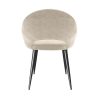 Set of 4 Beige Fabric Dining Armchairs - Colbie - Image 5