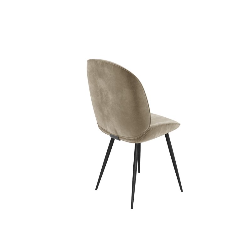 Round Light Oak Drop Leaf Dining Table with 2 Mink Velvet Dining Chairs - Carson - Image 5