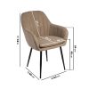 Extendable Oak Dining Table with 4 Beige Faux Leather Dining Chairs and 1 Beige Faux Leather Dining Bench - Carson - Image 3