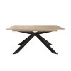 Extendable Oak Dining Table with 4 Beige Faux Leather Dining Chairs and 1 Beige Faux Leather Dining Bench - Carson - Image 6