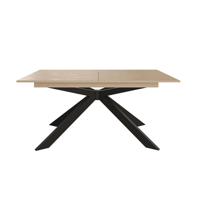 Extendable Oak Dining Table with 6 Black Faux Leather Dining Tub Chairs - Carson - Image 7