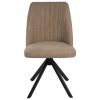 Extendable Black Dining Table with 8 Beige Truffle Swivel Dining Chairs - Carson - Image 7