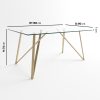 Rectangle Glass Dining Table with 4 Mink Velvet Dining Chairs - Dax - Image 3