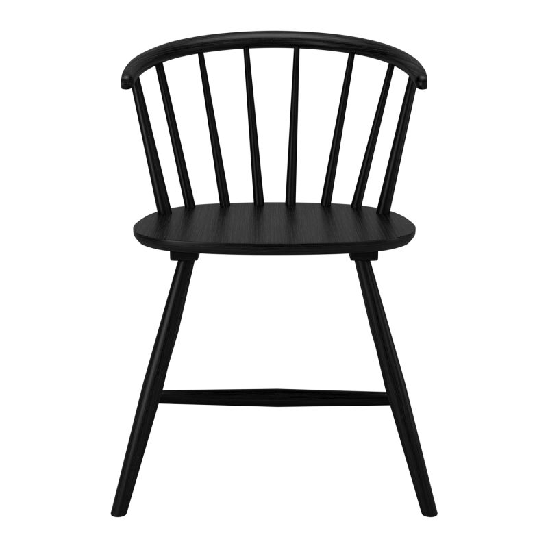 Set of 4 Black Curved Spindle Dining Chairs - Dana - Image 3