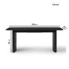 Black Oak Extendable Dining Table with 6 Cream Boucle Dining Chairs - Jarel - Image 3