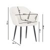 Black Oak Extendable Dining Table with 6 Cream Boucle Dining Chairs - Jarel - Image 4