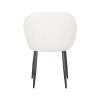 Extendable Black Rectangle Dining Table with 4 Cream Boucle Dining Chairs & Large Black Dining Bench - Jarel - Image 9