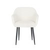 Extendable Black Rectangle Dining Table with 4 Cream Boucle Dining Chairs & Large Black Dining Bench - Jarel - Image 10