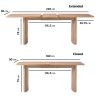 Extendable Rectangle Oak Dining Table with 4 Beige Fabric Dining Chairs & Large Oak Dining Bench -Jarel - Image 2