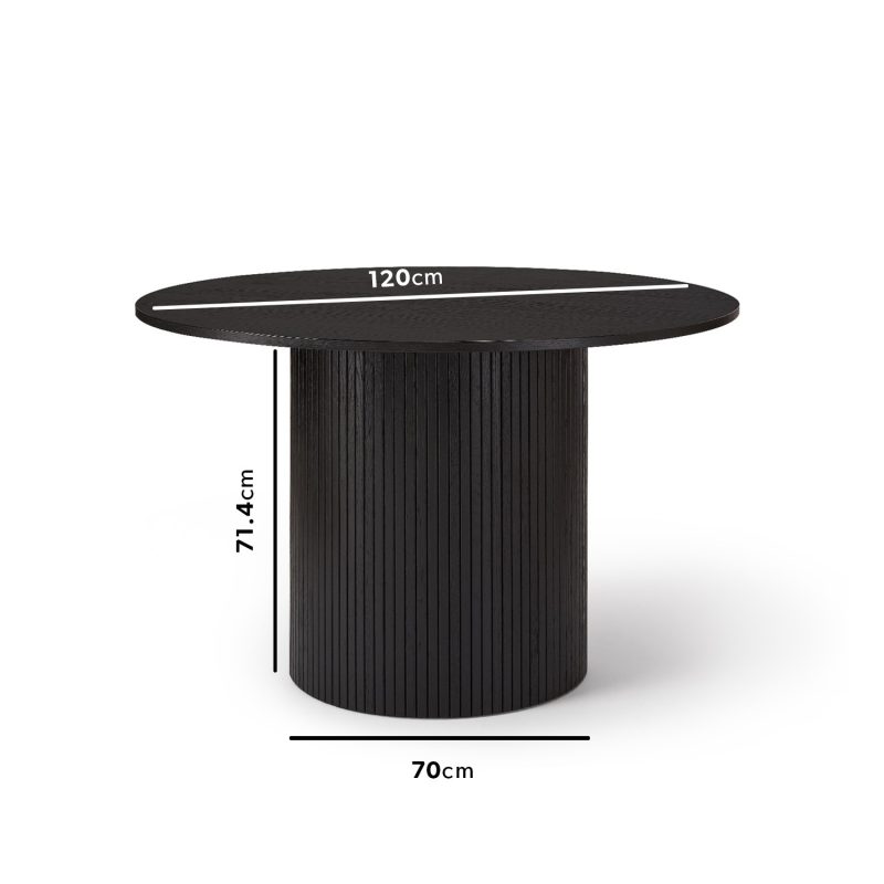 Round Black Dining Table with 4 Black Spindle Dining Chairs - Jarel - Image 2