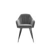 Set of 6 Grey Velvet Tub Dining Chairs - Logan - Image 3