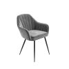 Set of 6 Grey Velvet Tub Dining Chairs - Logan - Image 4