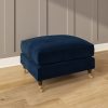 Navy Velvet Armchair and Footstool Set - Payton - Image 3
