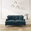 Petrol Blue Velvet 3 Seater & 2 Seater Sofa Set - Payton - Image 3