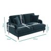 Petrol Blue Velvet 3 Seater & 2 Seater Sofa Set - Payton - Image 4