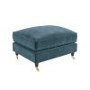 Petrol Blue Velvet 3 Seater Sofa and Footstool Set - Payton - Image 4