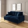 Navy Blue Velvet 3 Seater & 2 Seater Sofa Set - Payton - Image 2
