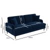 Navy Blue Velvet 3 Seater & 2 Seater Sofa Set - Payton - Image 3
