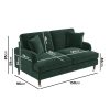 Green Velvet 3 Seater & 2 Seater Sofa Set - Payton - Image 3