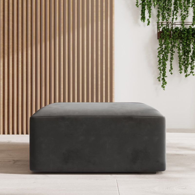 Grey Velvet 4 Seater U Shaped Modular Sofa - Hendrix - Image 4