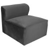 4 Seater Right Hand Facing Corner Modular Sofa in Grey Velvet - Hendrix - Image 3