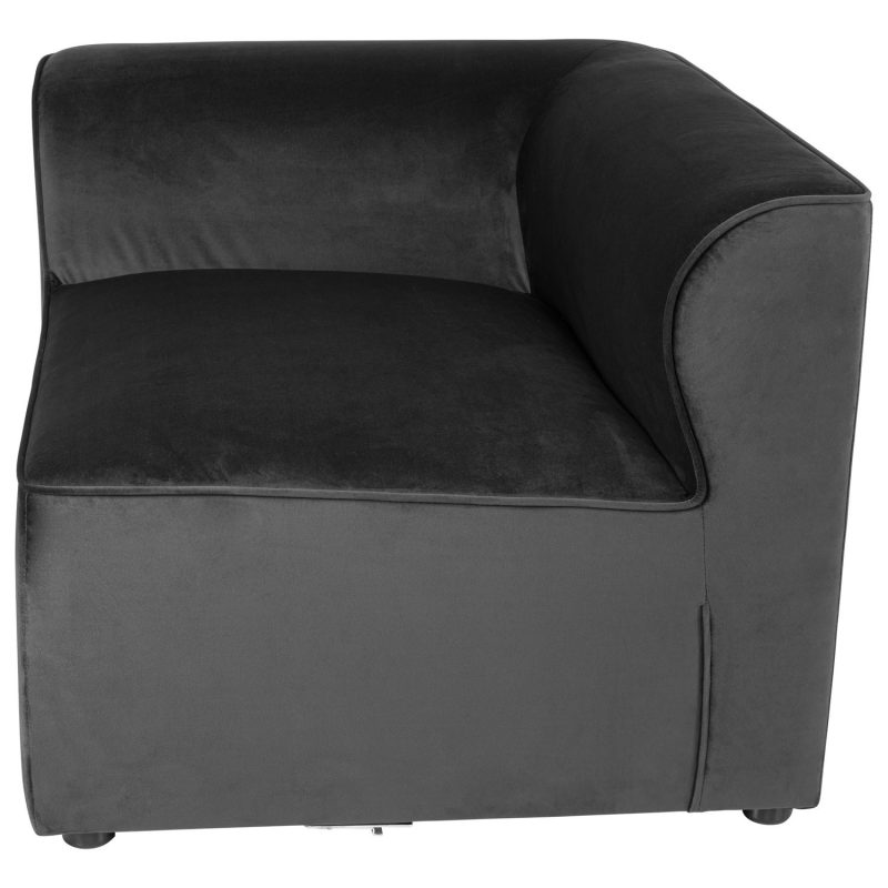 4 Seater Right Hand Facing Corner Modular Sofa in Grey Velvet - Hendrix - Image 4